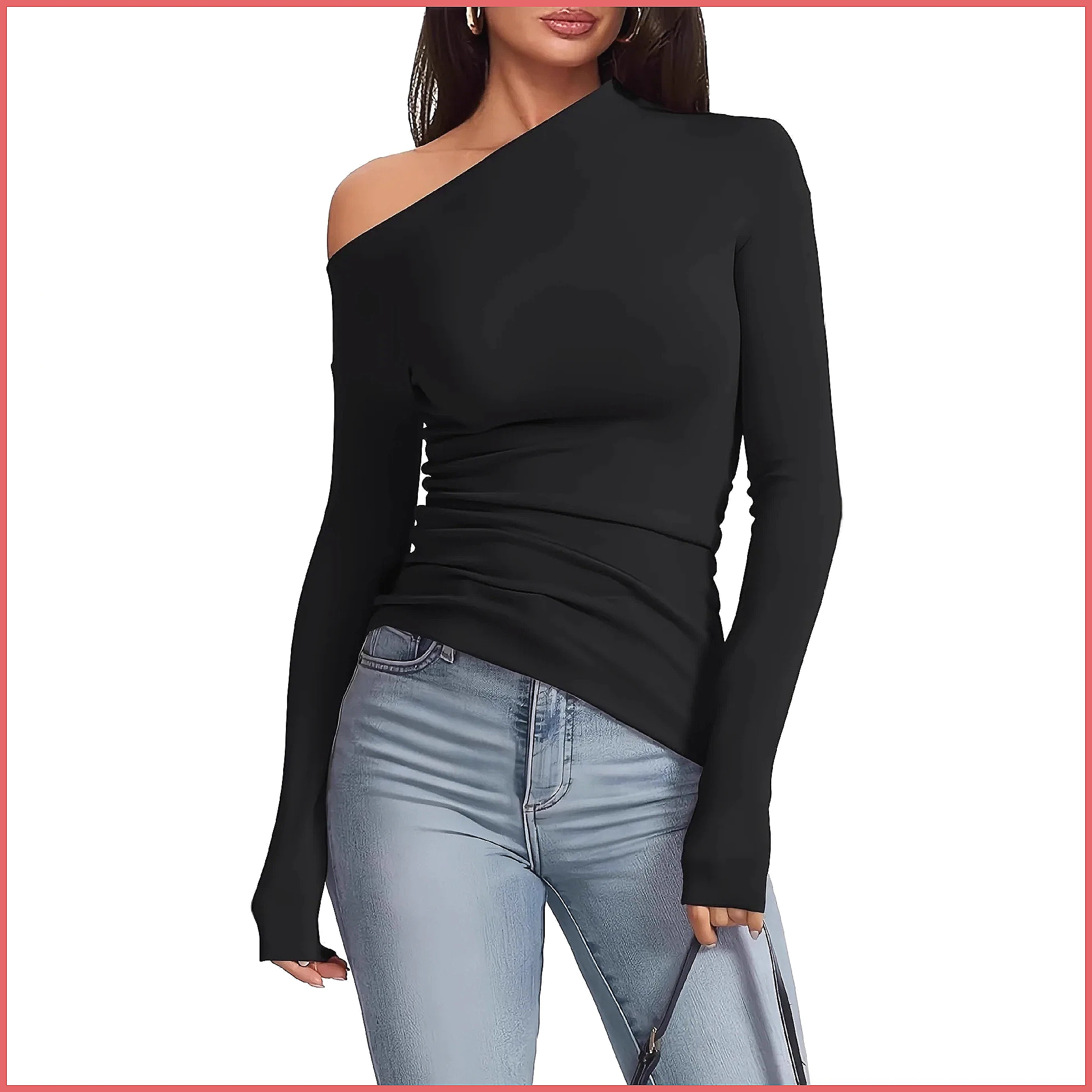 Schulterfreies Langarm-T-Shirt – Shirts Bewertung und Preis