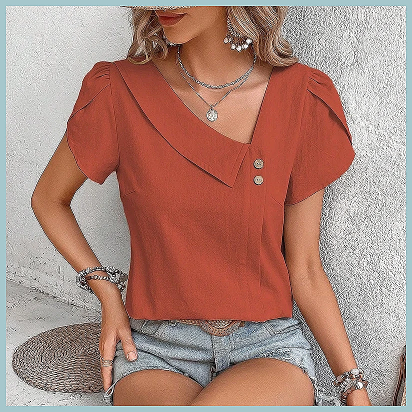 2024 Sommer Vintage Einfarbige – Shirts Bewertung und Preis
