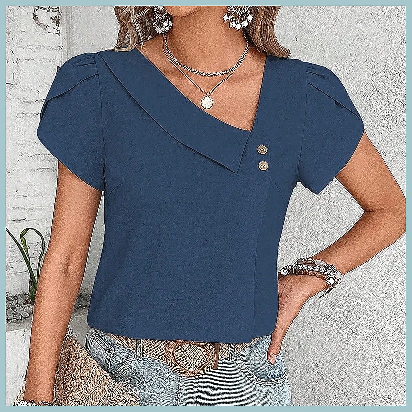 2024 Sommer Vintage Einfarbige – Shirts Bewertung und Preis