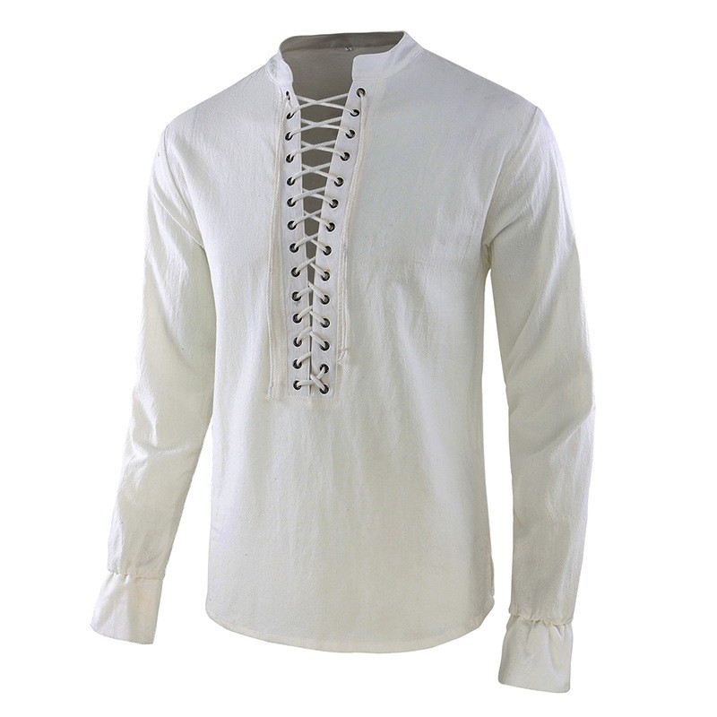 Herren Renaissance-Hemd Pirate – Mens Linen Shirt Long Sleeve Bewertung und Preis