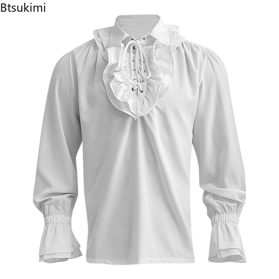 Mittelalterliches Renaissance- – Medieval Gothic Lace Up Pirate Shirt Bewertung und Preis